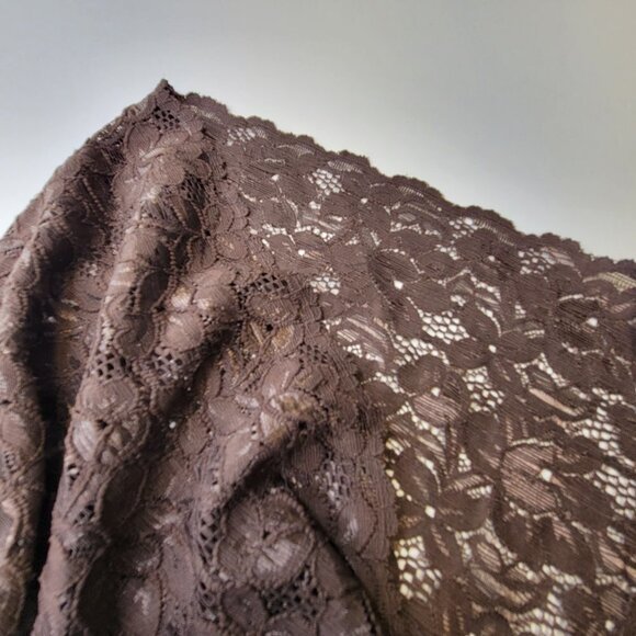 Dark Brown Lace Long Camisole Lace Tank Top Stretchy Long Camisole - Size L- NEW - Picture 6 of 14